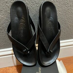 J.Crew Women Leather Sandal 9.5 Blk